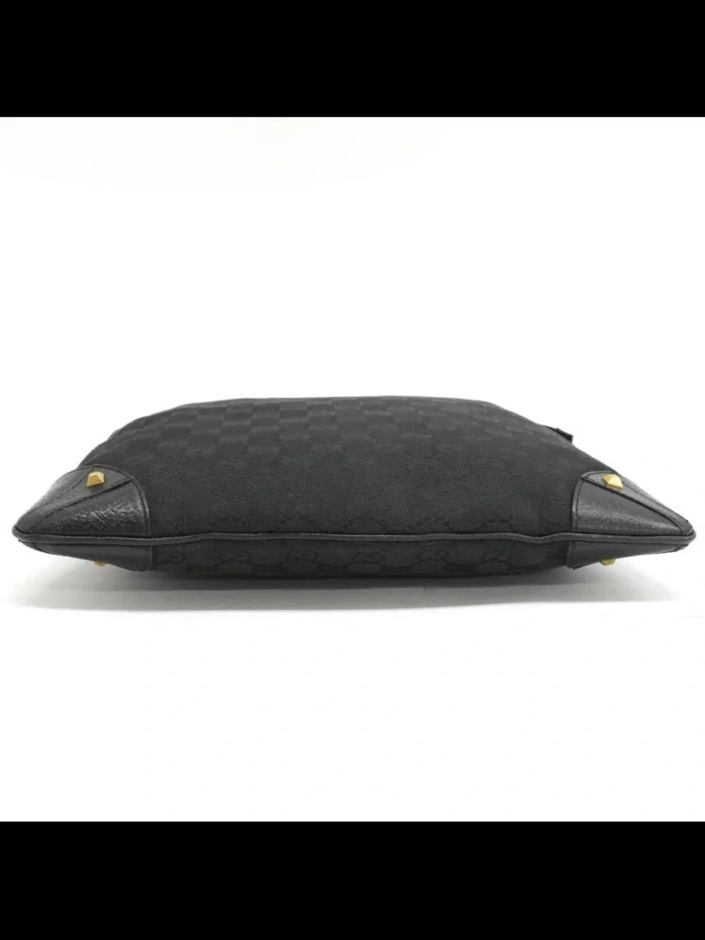 Gucci Black Nylon GG Stud-Trim Crossbody Bag